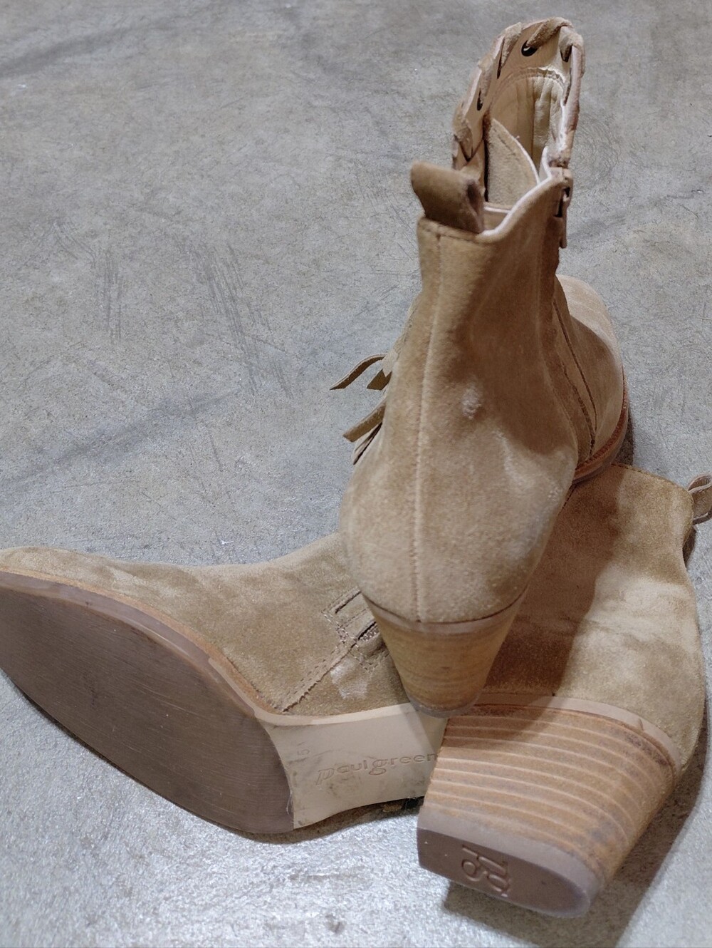 PAUL GREEN Women's Tan Suede Ankle Boot with Side Tassel  Size 5 - Picture 5 of 7